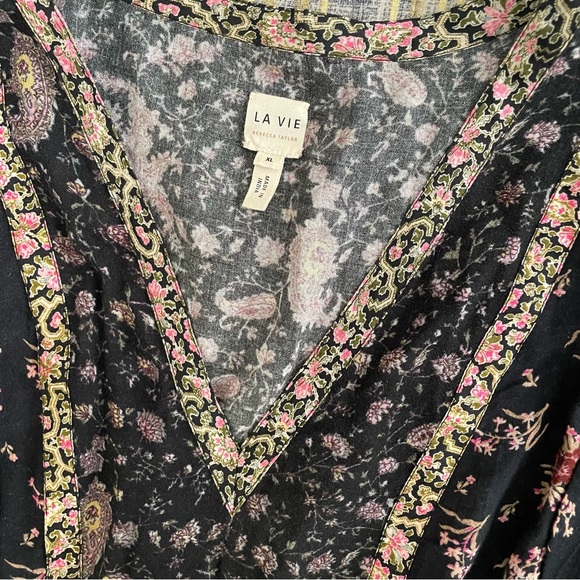 La Vie Rebecca Taylor Floral Print Maxi Dress Size L - Picture 8 of 11